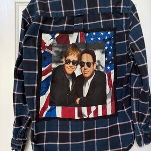 ELTON JOHN / BULLY JOEL Concert Flannel